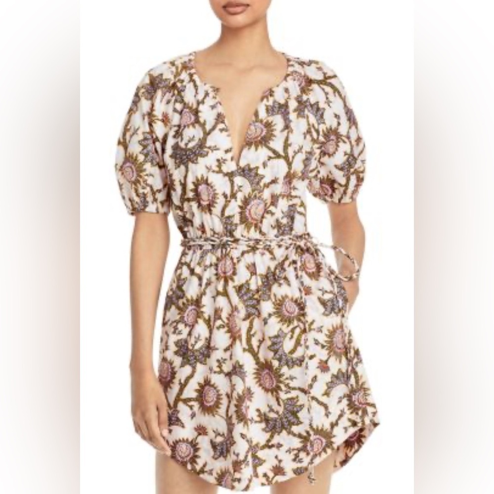 ALC Adelaide Floral Tie-Waist Mini Dress Size: 0